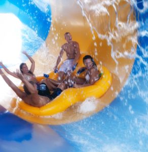 young adults in tallest waterslide