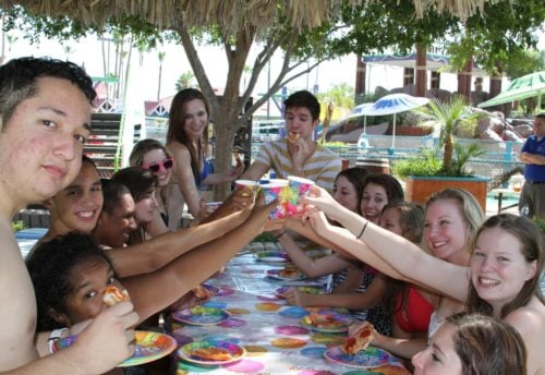 teens at water park birthday party