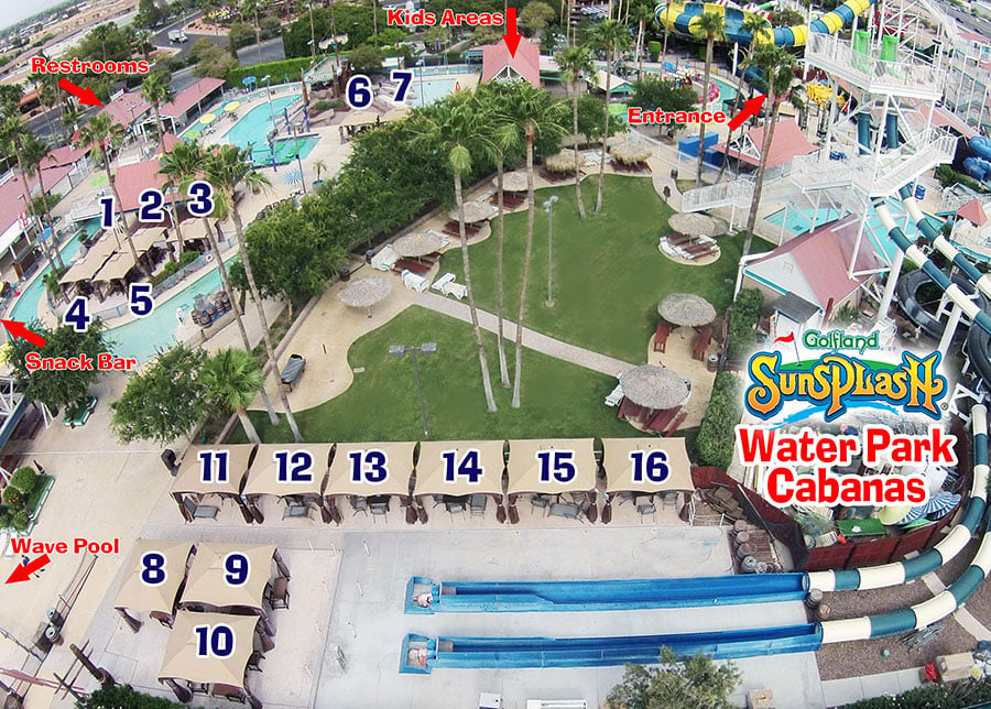 water park cabana locations